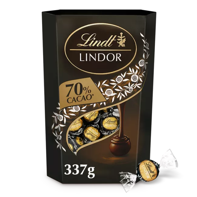 LINDOR 70% Hořká čokoláda pralinky, 337g